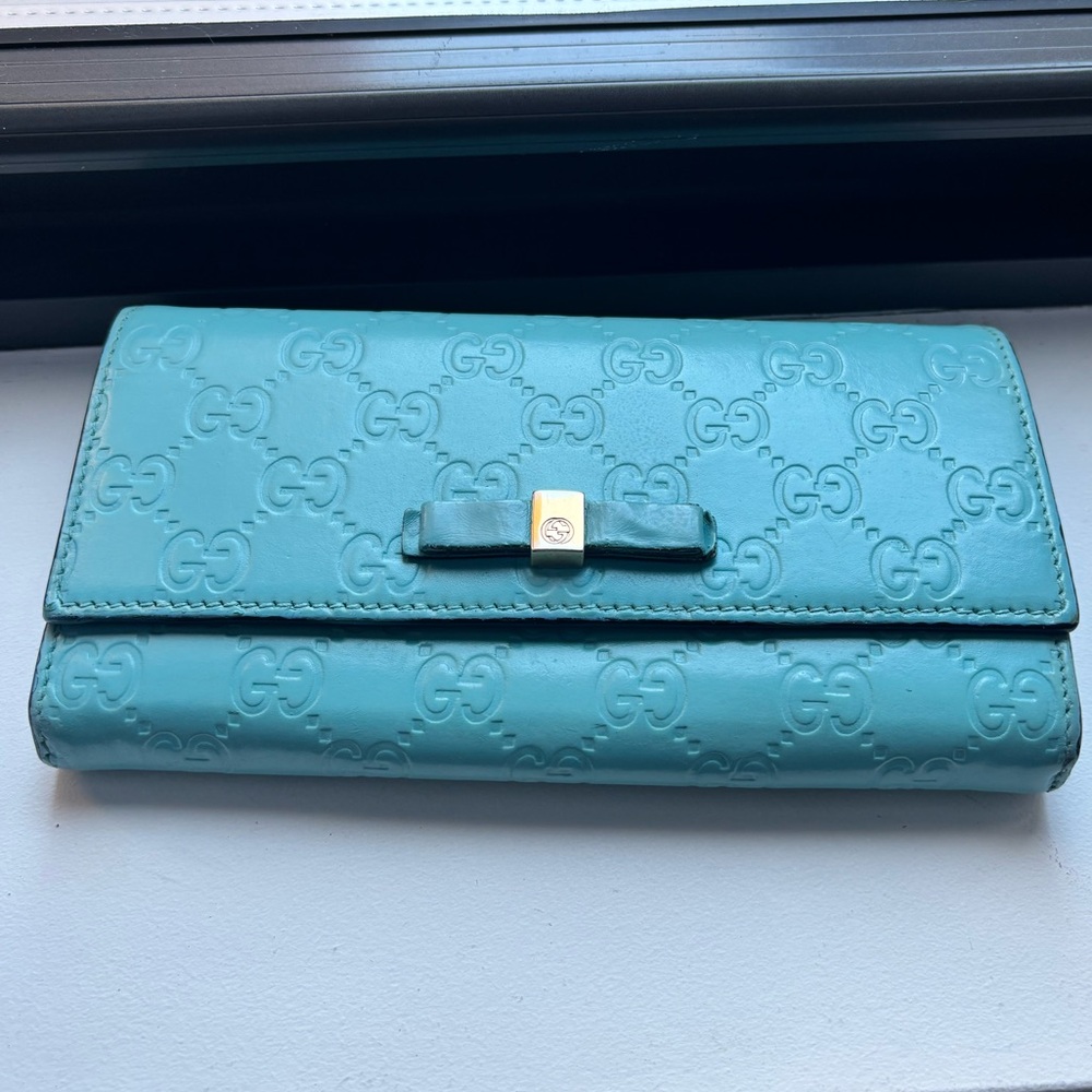 AUTHENTIC GUCCI Guccissima GG Embossed Continental Leather Wallet - Picture 4 of 11